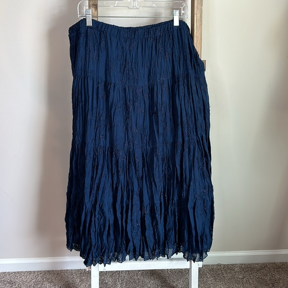 Coldwater Creek Dresses & Skirts - Coldwater Creek Prairie Skirt with Double Layers and Embroidery Size 2X